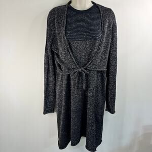 Flora Fedi Italian Made Cardigan Dress Set Size 12 (48 Eur) Sparkles, Stretch